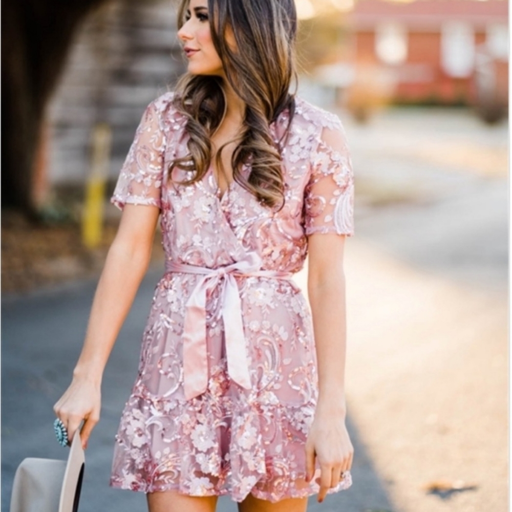 Southern Fried Chics Small Rose Gold Dress NWT